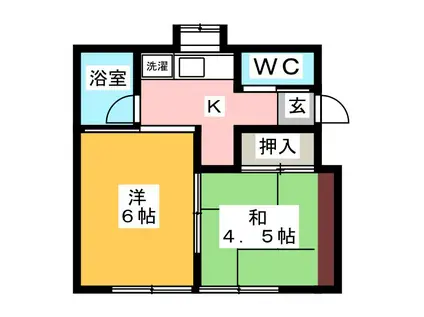 森アパート(2K/1階)の間取り写真