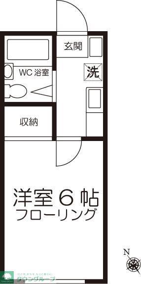 グリーンヒル西村(1K/1階)の間取り写真
