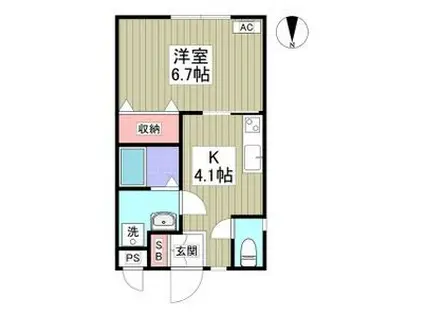 プログレス城南(1K/1階)の間取り写真