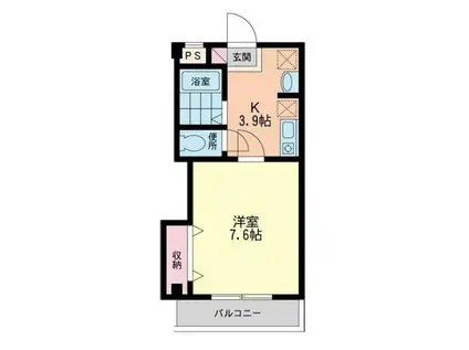 パーシモンズ・ガーデン(1K/2階)の間取り写真