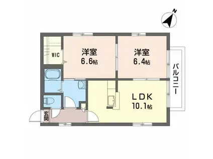 ケントハウス鷹乃杜(2LDK/2階)の間取り写真