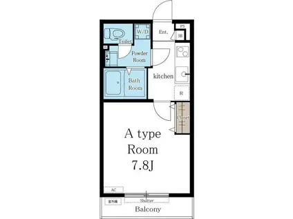 リブリ・ヴァランセ(1K/2階)の間取り写真