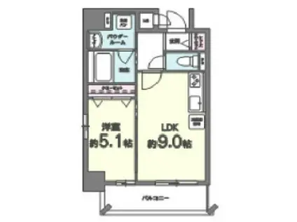 ユイットアルブル上町台(1LDK/2階)の間取り写真