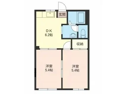 プレジオA(2DK/2階)の間取り写真