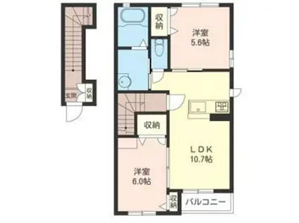 アーバンヴィラ 前橋(2LDK/2階)の間取り写真