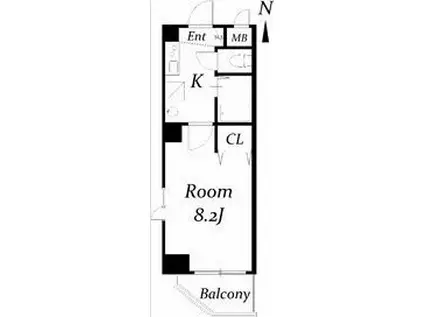 サンライズ新金山(1K/2階)の間取り写真