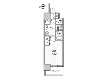 LA DOUCEUR都島高倉町(1K/2階)の間取り写真