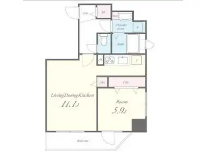 パイン ウェルズ(1LDK/7階)の間取り写真