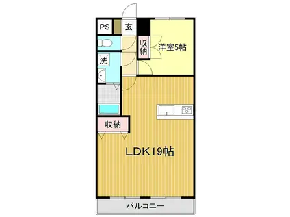 パレスハイツ萩野(1LDK/3階)の間取り写真