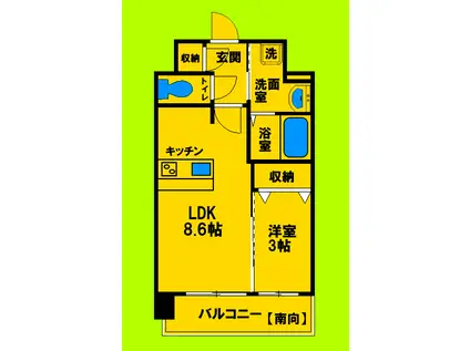 エスリード江坂アンムート(1LDK/7階)の間取り写真