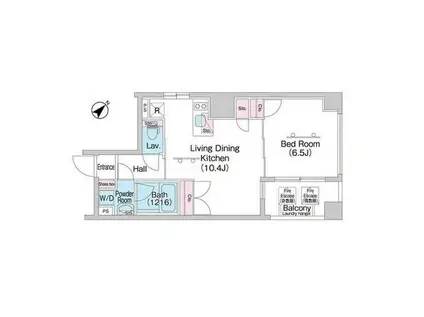 コンフォリア浅草駒形(1LDK/9階)の間取り写真