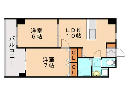 キャメロット・パークビュー(2LDK/9階)の間取り写真