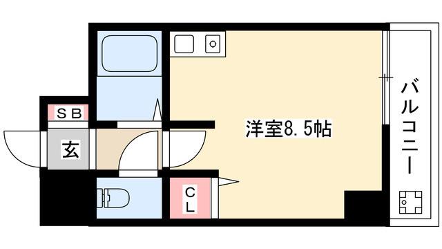タウンエステート新栄(ワンルーム/4階)の間取り写真