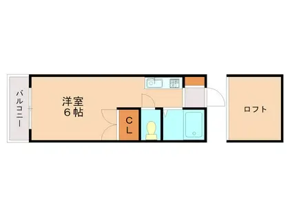 ヒルトップ香椎(ワンルーム/1階)の間取り写真