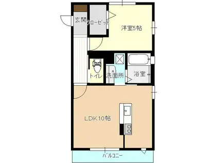 アゼリア(1LDK/3階)の間取り写真