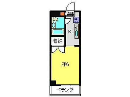 孝友第6ビルグリーンハイツ麻生(1K/2階)の間取り写真