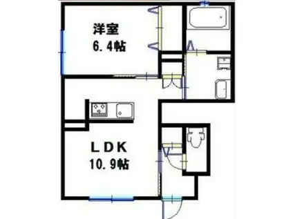 リバーエステート(1LDK/1階)の間取り写真
