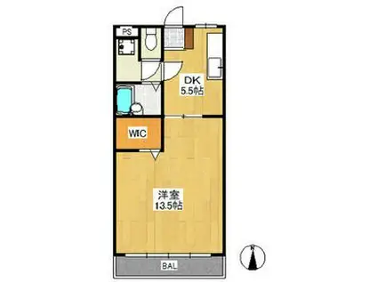 セントラルハイツ(1DK/2階)の間取り写真