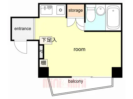 ジュネス六甲道(ワンルーム/4階)の間取り写真