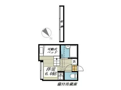 パンシオン東大宮NO1A棟(ワンルーム/2階)の間取り写真