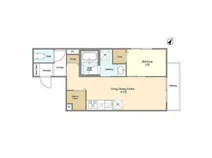 RAFFINE REGALO(1LDK/1階)の間取り写真