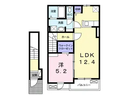 ジェントリー A(1LDK/2階)の間取り写真