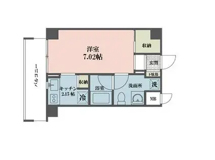 ドゥーエ武蔵小金井(1K/4階)の間取り写真