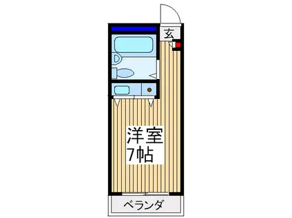 センチュリー三原(ワンルーム/2階)の間取り写真