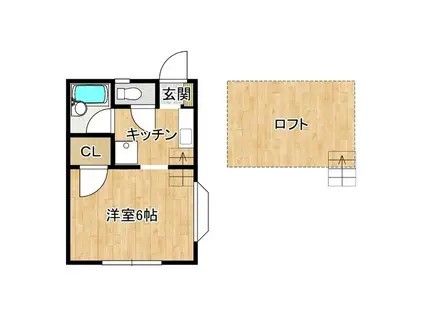 コーポ・サンライズ(1K/2階)の間取り写真