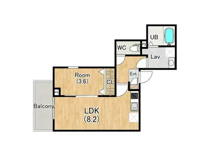 ジーメゾン豊橋レリウス(1LDK/3階)の間取り写真