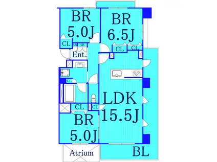 グランフォーレ横浜鴨居(3LDK/3階)の間取り写真