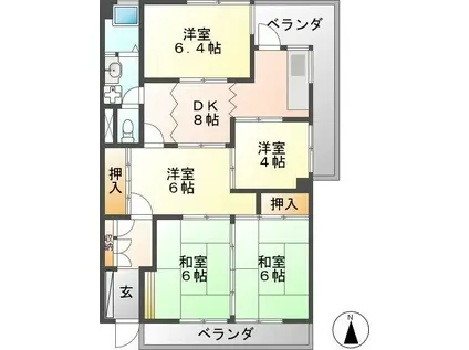 福光西ビル(5DK/5階)の間取り写真