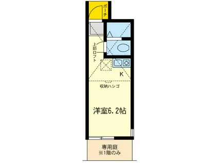 ユナイト上星川ボナパルト(ワンルーム/1階)の間取り写真