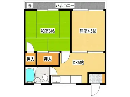 カトリハイツ(2DK/3階)の間取り写真
