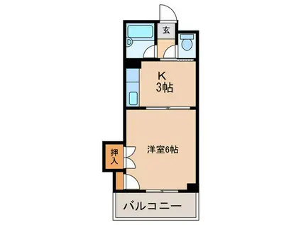 COLLECTION中崎I(1K/6階)の間取り写真