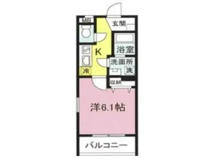 サクラコーポレートハウス(1K/1階)の間取り写真