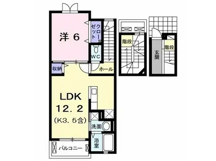 ブルック レジデンス(1LDK/3階)の間取り写真