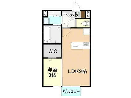 ナチュラルガーデン AQUA(1LDK/1階)の間取り写真