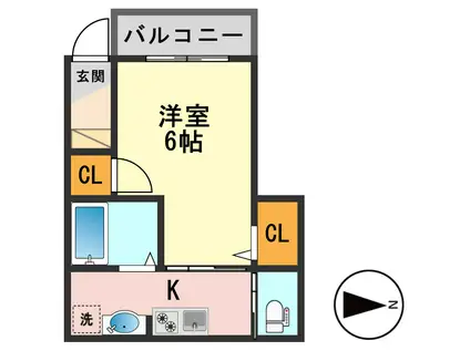 LOTUSHARUECHO(1K/1階)の間取り写真