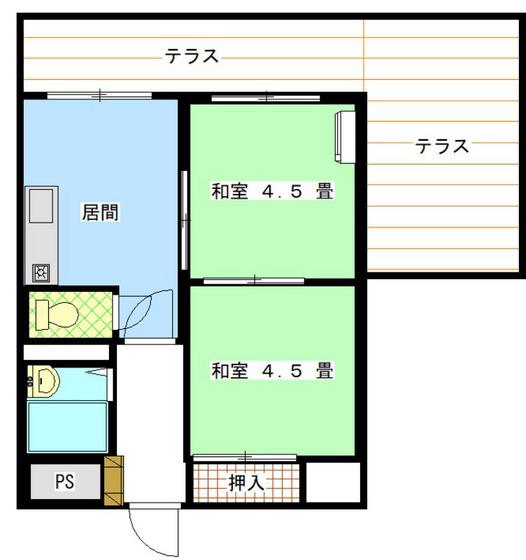 清輝橋マンション(2DK/4階)の間取り写真