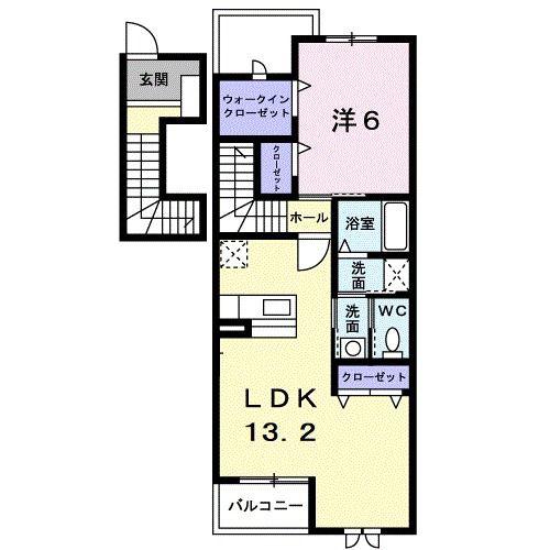 近鉄名古屋線 北楠駅 徒歩9分 2階建 築18年(1LDK/2階)の間取り写真