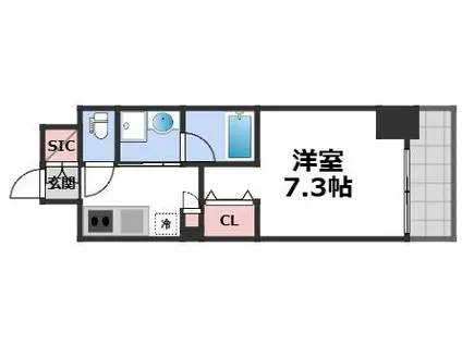 アーバネックス京橋(1K/10階)の間取り写真