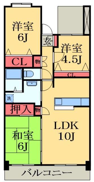ユーフォニー市原(3LDK/1階)の間取り写真