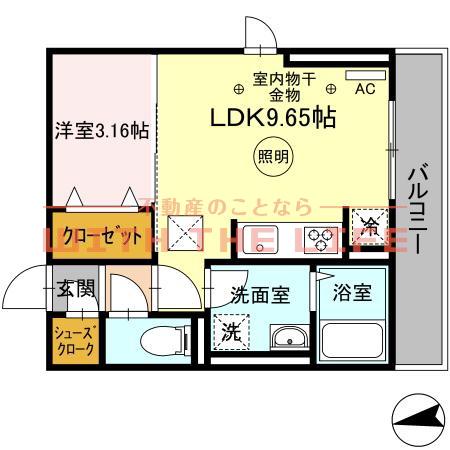プレミエール 御井(1LDK/3階)の間取り写真
