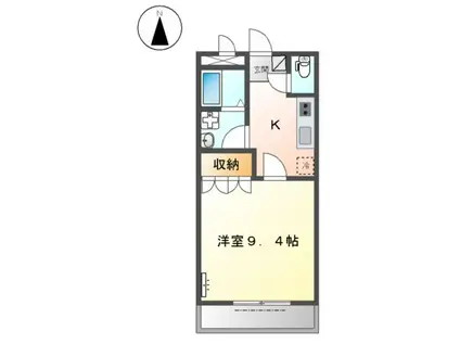 ルーラルハウス(1K/1階)の間取り写真