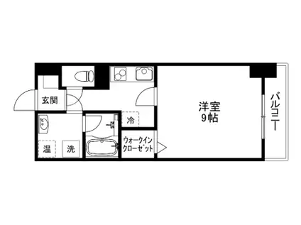 グーテンターク富田II(1K/7階)の間取り写真