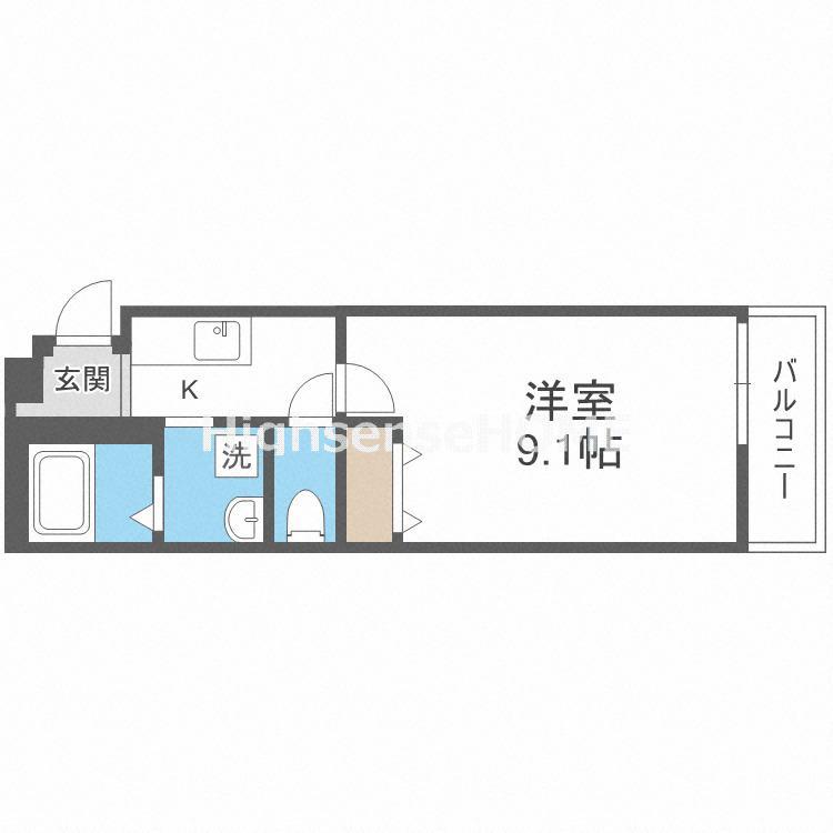 フジパレス太子橋III番館(1K/1階)の間取り写真
