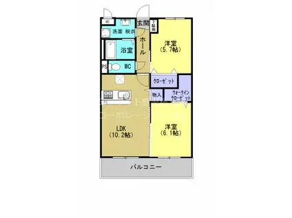ベルメゾンすみれ(2LDK/3階)の間取り写真