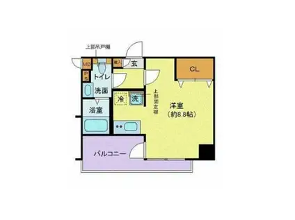 ディアレイシャス木場公園(1K/3階)の間取り写真