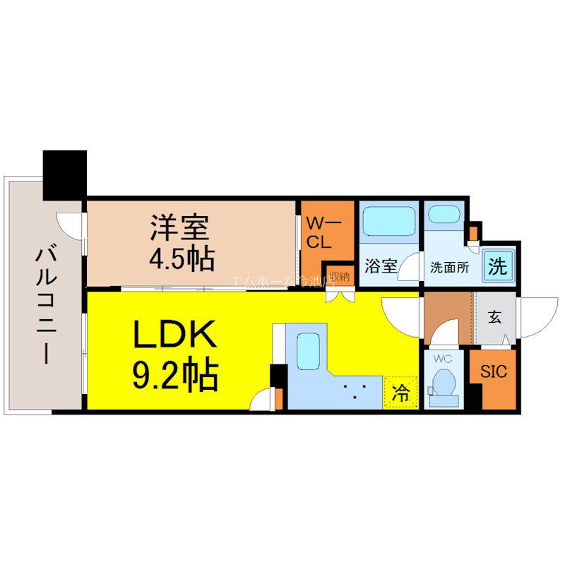 プレサンス ロジェ 御器所駅前(1LDK/13階)の間取り写真